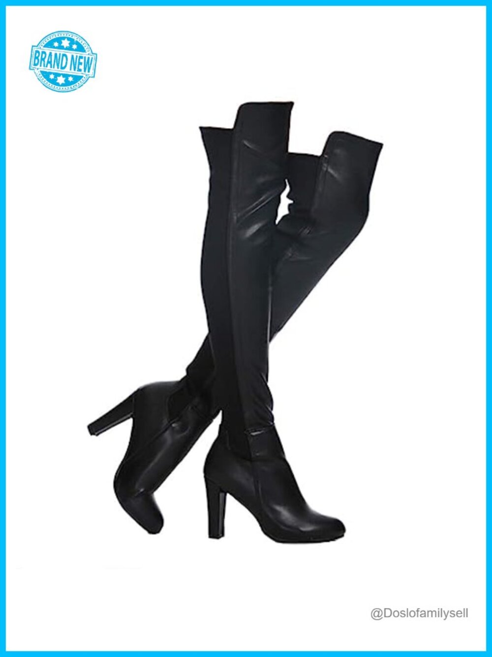 Faux Suede Chunky Heel Stretch Over The Knee Thigh High Boots